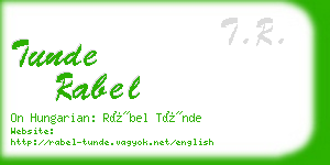 tunde rabel business card